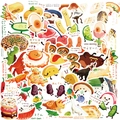 50-teiliges Set japanische Dinosaurier-Food-Sticker für DIY-Deko an Laptop und Koffer - Japanisches Dinosaurier Thema (TT238)