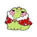 Broche en émail roi grenouille mignonne avec couronne dorée et cape rouge, bijou en alliage - Style Roi avec Couronne (QHXZ5672)
