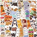 Stackable cartoon animal stickers for laptops and luggage DIY waterproof 60-piece set - Animal Stacking (WES251)