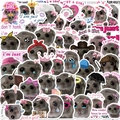 Lot de 56 stickers Sad Hamster imperméables pour déco DIY sur ordinateur, guitare et valise - Variété de Memes Hamster Triste