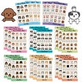 Set of 8 waterproof animal cartoon sticker sheets for DIY crafts in macaron colors - Animal Collection