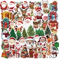 Lot de 50 autocollants de Noël imperméables pour décorer bagages et ordinateurs - Style sur le Thème de Noël