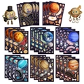 DIY solar system planet stickers set with funny facial features for kids crafts - Funny Planet Random Style (8ZD206)