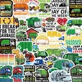 50pcs waterproof cartoon garbage truck stickers for laptop and guitar decoration - Garbage Truck Theme Variety