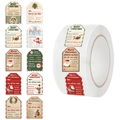 500 etiquetas navideñas en rollo con 10 diseños vintage de Papá Noel y sus renos - Estilo Mixto de Navidad (JJT090)