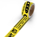 Wasserdichtes Warnband in Gelb und Schwarz mit Katzenmuster und Keep Out Text - Gelb Keep Out