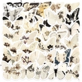 Pegatinas de mariposas en tinta con motivos chinos de ciruelo orquídea y bambú - 30 Hojas / Estilo 1
