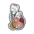 Creative medical brooch featuring a blue stethoscope entwined with colorful floral enamel - Stethoscope Floral Style (qhxz5146)