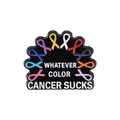 Spilla in smalto per la lotta contro il cancro con nastri colorati e scritta motivazionale - Stile Nastro Consapevolezza Cancro (QHXZ3027)