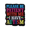 Broche de esmalte para autismo con piezas de rompecabezas y texto de paciencia - Concientización Sobre el Autismo Letras Coloridas (QHXZ4757)