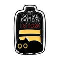 Funny black cat battery enamel pin with My Social Battery Is Low design for clothes - My Social Battery Is Low Cat (QHXZ5340)