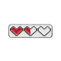 Pixel art enamel pin featuring heart life bar design in retro gaming style - Pixelated Heart Life Bar (XZ8883)