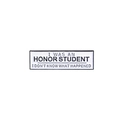 Καρφίτσα σμάλτου με το ρητό I WAS AN HONOR STUDENT σε ασπρόμαυρο σχέδιο - Honor Student Γράμματα (XZ2565)