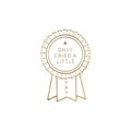 Close-up of a white enamel medal brooch featuring Only Cried A Little and YAY text engraving - Medal Award Style (XZ2800)