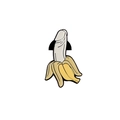 Spilla creativa in smalto a forma di banana sbucciata con design ironico e giallo - Stile Banana Sbucciata Scherzo (XZ1476)