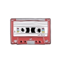 Retro red cassette tape enamel brooch pin with intricate 60 MIN vintage details - 60 MIN Style (XZ2271)