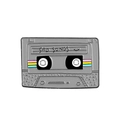 Retro grey cassette tape enamel pin featuring Sad Songs text and colorful accents - SAD SONGS Style (XZ2272)