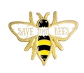 Save The Bees enamel pin with cartoon bee design and gold-tone metal frame finish - Save The Bees Bee Style (XZ2301)