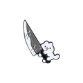 Süße Cartoon-Katze mit großem Messer Emaille-Pin, kreatives weißes Kätzchen-Abzeichen für Kleidung - Katze mit Messer Stil (xz2561)