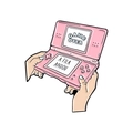 Pink retro game console enamel pin featuring Game Over and A Fila Andou text - Pink Dual Screen Console Style (XZ2311)