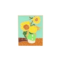 Rechteckige Van Gogh Sonnenblumen Emaille-Brosche mit kunstvoller Lackierung - Xz3155