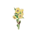 Spilla a mazzo di girasoli in smalto con petali gialli e verdi su montatura dorata - Stile Girasole (XZ3259)