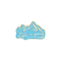 Blue mountain enamel pin with Life is Good lettering and gold metal plating - Life is Good Theme (XZ2956)