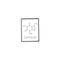 Caffeine chemical molecule formula enamel pin with white background and black metal frame - Caffeine Formula (XZ4342)