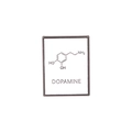 White enamel rectangle brooch featuring black dopamine chemical molecule structure - Dopamine Formula (XZ4343)