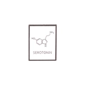Serotonin chemical molecule enamel pin with rectangular metal frame for medical doctors - Serotonin Formula (XZ4344)