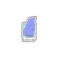 Creative purple mole chemistry enamel pin in blue beaker with Avogadro constant - Mole Science Constant (XZ4345)