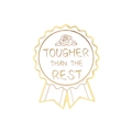 White enamel rose pin medal featuring tougher than the rest quote for clothing decor - TOUGHER THAN THE REST Rose Medal (XZ4202)
