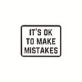 Enamel brooch pin with It's OK to Make Mistakes quote in minimalist black and white - It's Ok To Make Mistakes Style (XZ4168)