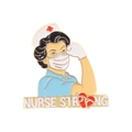 Spilla in smalto Nurse Strong con posa Rosie the Riveter, mascherina e cuffia da infermiera - Stile Nurse Strong (XZ5306)