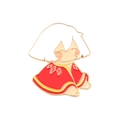 Sky Game enamel pin featuring a character in red cape and white hair with gold edges - Xz4996