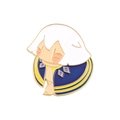 Cute enamel Paimon character pin brooch with yellow and blue colors for clothing decoration - Blue Cape Figure (XZ4997)