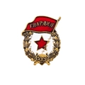 Soviet Guard badge with red star and USSR inscription in a gold laurel wreath finish - Guards Medal Style (XZ5830)