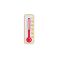 Enamel thermometer lapel pin featuring white base and yellow border for teachers - Thermometer Style (XZ5673)