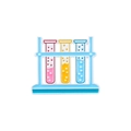 Science theme enamel pin featuring colorful test tubes on a light blue rack accessory - Test Tube Rack Style(xz5675)