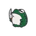 Cartoon green frog enamel pin holding a small knife funny metal badge accessory - Humorous Knife-Wielding Frog (XZ5906)
