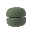 Olive green magnetic scarf clip with matte finish spheres and metal connector - Olive Green