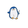 Pin's en émail pingouin bleu avec couteau accessoire créatif pour sacs et vestes - Manchot (XZ5758)
