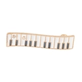 Spilla smaltata a tastiera di piano con motivo a zampa di gatto dorata e dettagli blu - Stile Tasti Pianoforte (XZ6227)