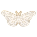 Cute white enamel moth brooch with gold trim featuring moon and star patterns - White Moth (XZ864)