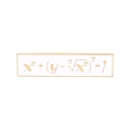 Rectangular alloy brooch in gold and white with a mathematical heart curve formula - White Math Heart Formula Style (XZ4895)