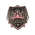 Academy style metal shield brooch with pink crown and gold plating for JK uniforms - Pink Crown Shield (XZ6347)