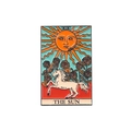 Tarot Die Sonne Emaille-Anstecknadel mit Sonnenblume und Pferd auf Metallemblem - Bunter Sonne Stil (XZ5667)