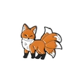 Cartoon Neunschwänziger Fuchs Emaille Brosche in Orange und Weiß aus Metall - Neunschwänziger Fuchs Stil 2 (XZ3872)