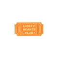 Pin's émaillé orange style timbre lonely hearts club avec bordures dorées - Style Lonely Hearts Club (XZ4111)