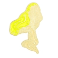 Creative mushroom girl enamel pin with yellow fungal cap and golden metal details - Yellow Mushroom Girl (XZ7068)